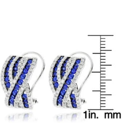 Unique Designer Diamonds And Blue Sapphires Earrings For Her 14K White Gold -Its Hot Jewelry Shop unique designer diamonds and blue sapphires earrings for her 14k gold rulerwh