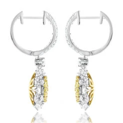 Unique Designer Ladies White Yellow Diamonds Flower Drop Earrings 14K White Gold 11 Unique Designer Ladies White Yellow Diamonds Flower Drop Earrings 14K White Gold -Its Hot Jewelry Shop unique designer ladies white yellow diamonds flower drop earrings 14k gold backwh