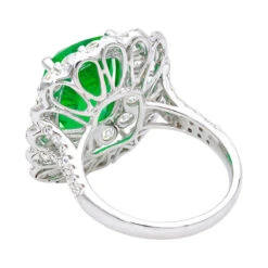 Unique Diamond And Emerald Cocktail Ring For Women 18K White Gold 9.7 Carats -Its Hot Jewelry Shop unique diamond and emerald cocktail ring for women in 18k gold 97 carats 802634 backwh