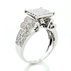 Unique Diamond Engagement Ring 1.33ct 14K White Gold -Its Hot Jewelry Shop unique diamond engagement ring 133ct 14k gold 2