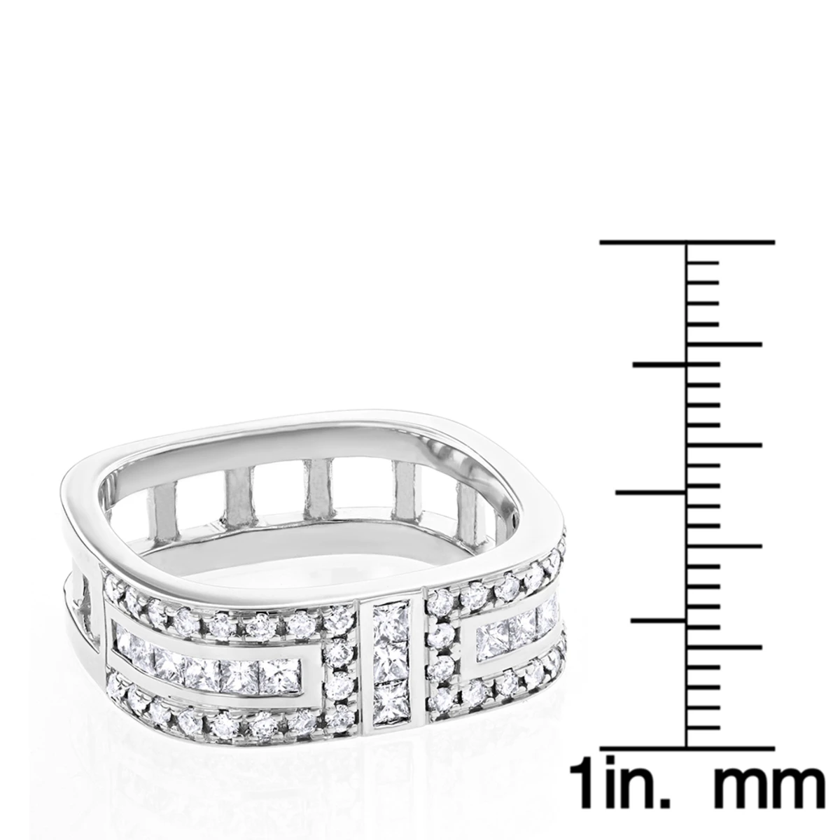 Unique Diamond Wedding Bands: Square Men's Ring 1.2ct 14K White Gold 8 Unique Diamond Wedding Bands: Square Men's Ring 1.2ct 14K White Gold - Image 6