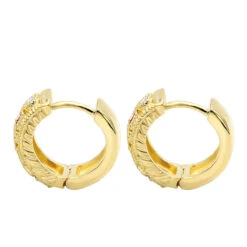 Unique Diamonds And Rubies Earrings Huggies 14K Yellow Gold Small Hoops 1/4 Inch -Its Hot Jewelry Shop unique diamonds and rubies earrings huggies 14k gold small hoops 14 inch 001300 backye