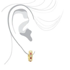 Unique Diamonds And Rubies Earrings Huggies 14K Yellow Gold Small Hoops 1/4 Inch -Its Hot Jewelry Shop unique diamonds and rubies earrings huggies 14k gold small hoops 14 inch 001300 bodye