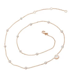 Unique Diamonds By The Yard Necklace 14K Yellow Gold 1.8 Carats Adjustable Length 15 Unique Diamonds By The Yard Necklace 14K Yellow Gold 1.8 Carats Adjustable Length -Its Hot Jewelry Shop unique diamonds by the yard necklace in 14k gold 18 carats adjustable length 000997 back rose