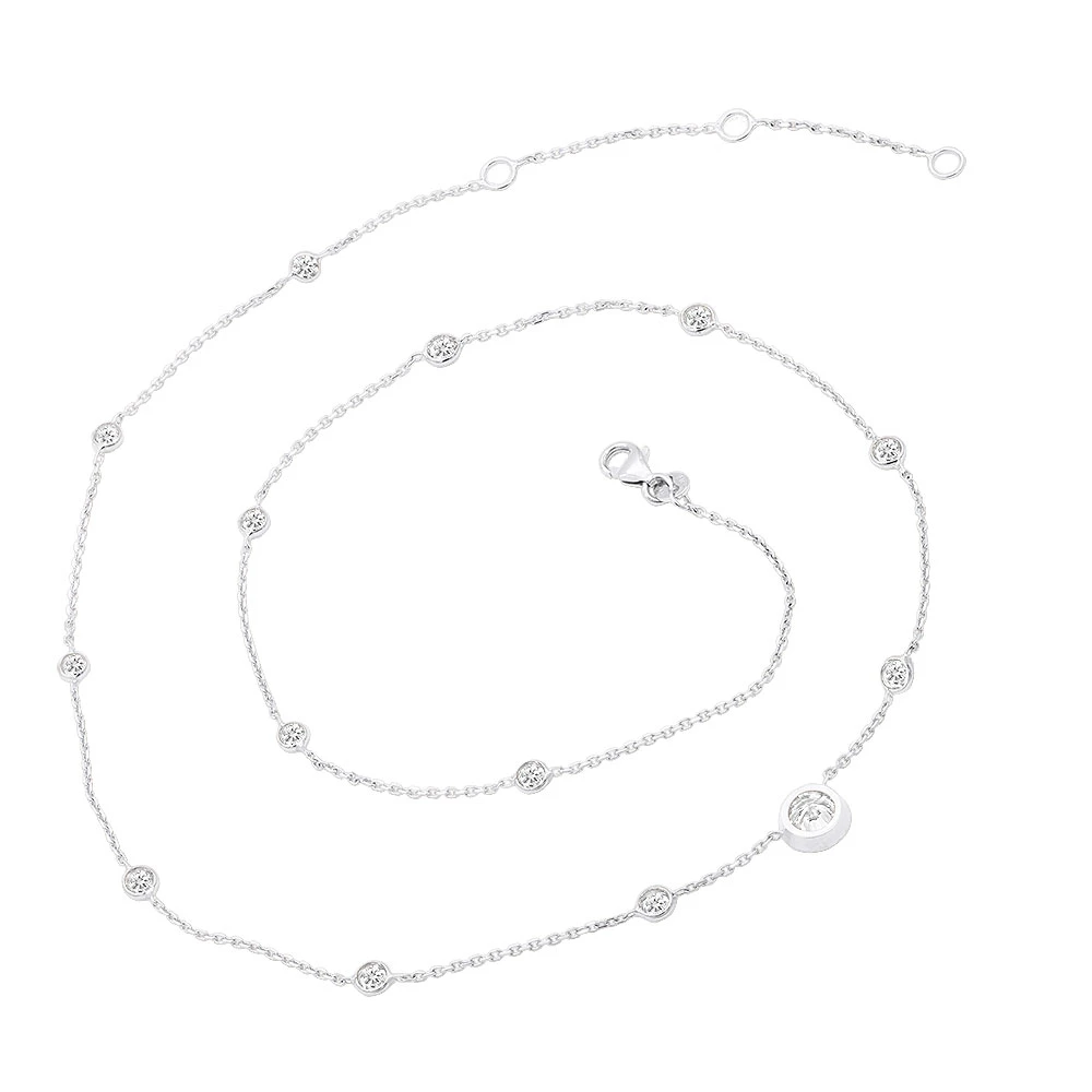 Unique Diamonds By The Yard Necklace 14K Yellow Gold 1.8 Carats Adjustable Length 6 Unique Diamonds By The Yard Necklace 14K Yellow Gold 1.8 Carats Adjustable Length - Image 4