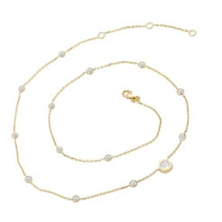 Unique Diamonds By The Yard Necklace 14K Yellow Gold 1.8 Carats Adjustable Length 14 Unique Diamonds By The Yard Necklace 14K Yellow Gold 1.8 Carats Adjustable Length -Its Hot Jewelry Shop unique diamonds by the yard necklace in 14k gold 18 carats adjustable length 000997 back yellow
