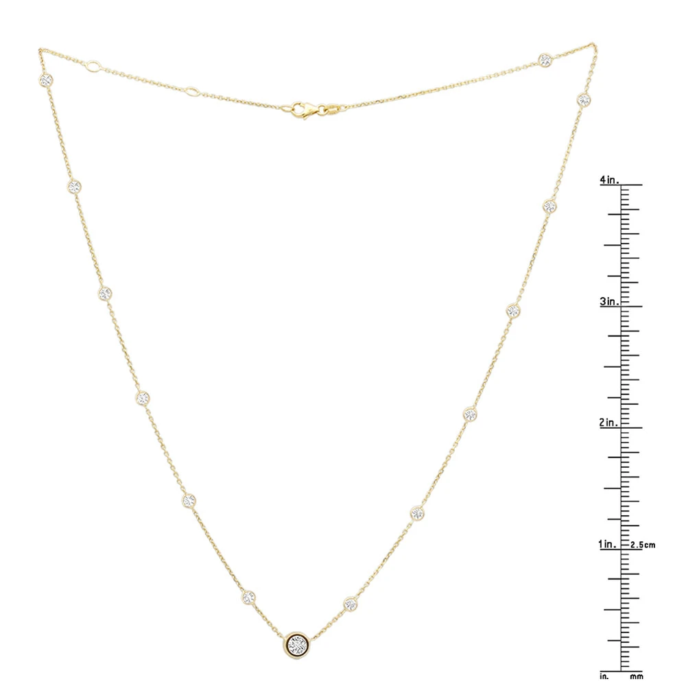 Unique Diamonds By The Yard Necklace 14K Yellow Gold 1.8 Carats Adjustable Length 10 Unique Diamonds By The Yard Necklace 14K Yellow Gold 1.8 Carats Adjustable Length - Image 8