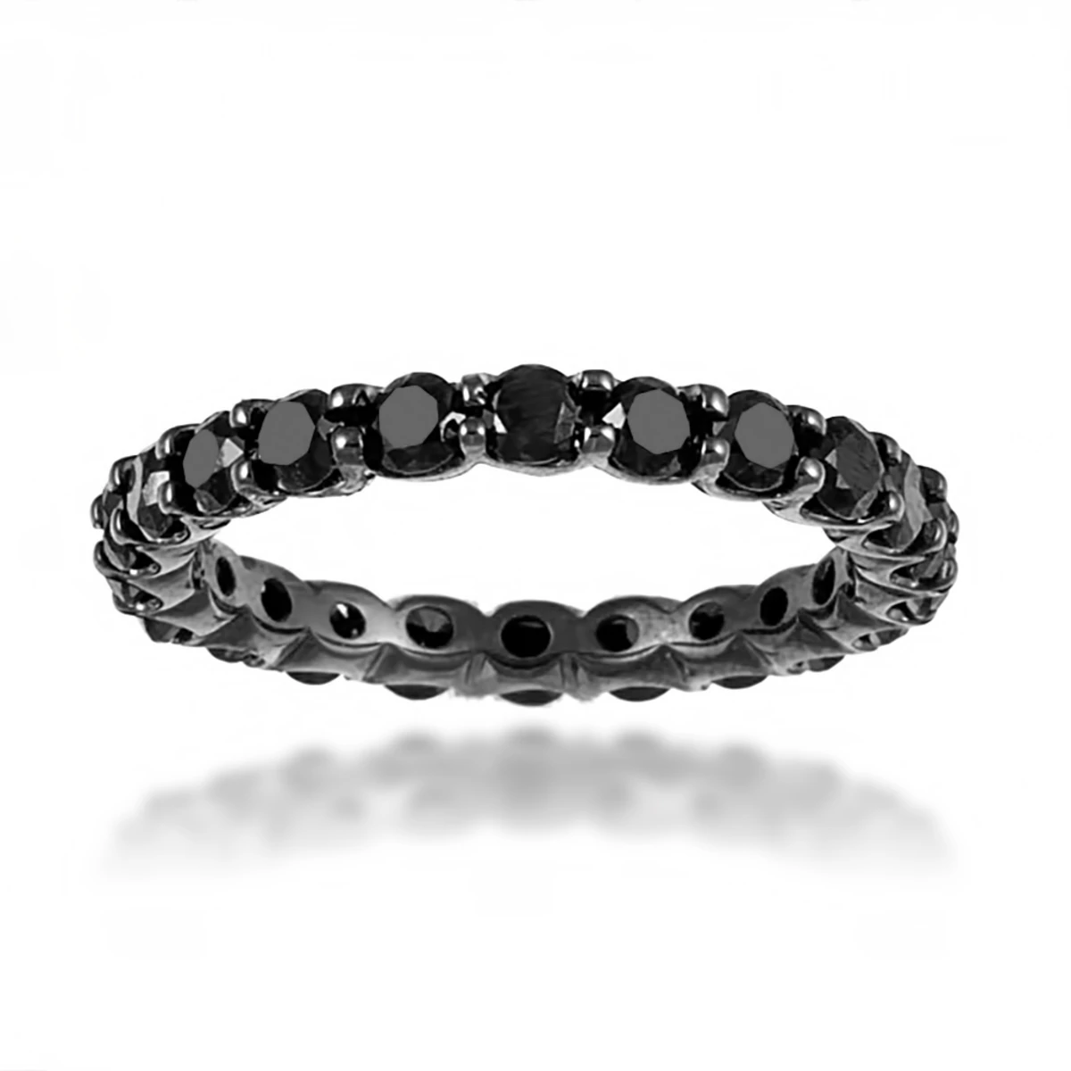 Unique Eternity Bands: 14K Black Plated Gold 2ct TDW Black Diamond Eternity Ring 3 Unique Eternity Bands: 14K Black Plated Gold 2ct TDW Black Diamond Eternity Ring