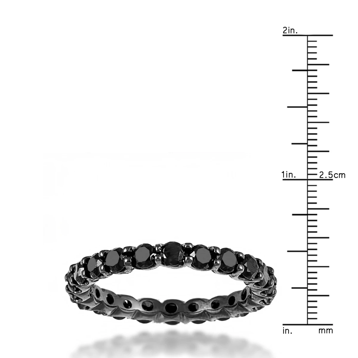 Unique Eternity Bands: 14K Black Plated Gold 2ct TDW Black Diamond Eternity Ring 5 Unique Eternity Bands: 14K Black Plated Gold 2ct TDW Black Diamond Eternity Ring - Image 3