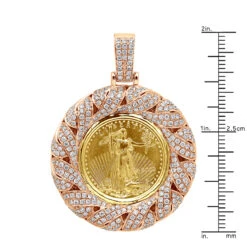 Unique 14K Rose Gold Liberty Coin Diamond Pendant For Men Medallion 3.1ct. -Its Hot Jewelry Shop unique gold liberty coin diamond pendant for men medallion 31ct 804046 rulerro