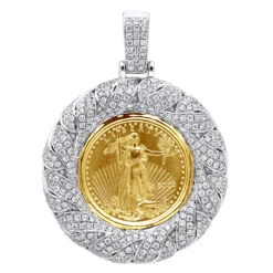 Unique 14K Rose Gold Liberty Coin Diamond Pendant For Men Medallion 3.1ct. -Its Hot Jewelry Shop unique gold liberty coin diamond pendant for men medallion 31ct 804046 wh