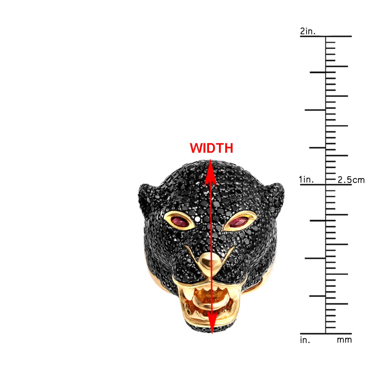 Unique Ladies Black Diamond Panther Head Ring 18K Yellow Gold 11 Carats 7 Unique Ladies Black Diamond Panther Head Ring 18K Yellow Gold 11 Carats - Image 5