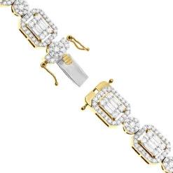 Unique Diamond Necklace For Women 10K Yellow Gold 17 Carats 15 Unique Diamond Necklace For Women 10K Yellow Gold 17 Carats -Its Hot Jewelry Shop unique ladies diamond necklace 14k gold 17 carats baguette round diamonds clasp yellow