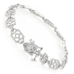 Unique Ladies Round Diamond Bracelet 14K White Gold 1.3ct 10 Unique Ladies Round Diamond Bracelet 14K White Gold 1.3ct -Its Hot Jewelry Shop unique ladies round diamond bracelet 14k gold 13ct backwh