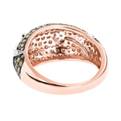 Unique Luxurman Champagne Diamond Right Hand Ladies Ring 1.5ct 14K Rose Gold -Its Hot Jewelry Shop unique luxurman champagne diamond right hand ladies ring 15ct 14k gold backro