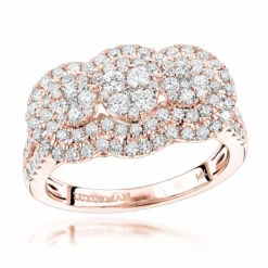 Unique Luxurman Double Halo Cluster Diamond Engagement Ring 1.6ct 14K White Gold -Its Hot Jewelry Shop unique luxurman double halo cluster diamond engagement ring 16ct 14k gold ro