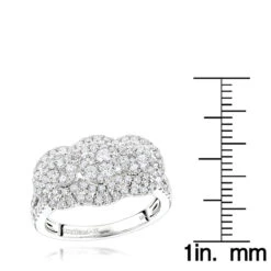 Unique Luxurman Double Halo Cluster Diamond Engagement Ring 1.6ct 14K White Gold -Its Hot Jewelry Shop unique luxurman double halo cluster diamond engagement ring 16ct 14k gold rulerwh