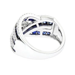 Unique Luxurman One Carat Diamond Blue Sapphire Cocktail Ring For Women -Its Hot Jewelry Shop unique luxurman one carat diamond blue sapphire cocktail ring for women backwh
