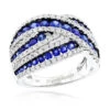 Unique Luxurman One Carat Diamond Blue Sapphire Cocktail Ring For Women -Its Hot Jewelry Shop unique luxurman one carat diamond blue sapphire cocktail ring for women mainwh