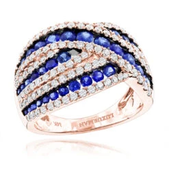 Unique Luxurman One Carat Diamond Blue Sapphire Cocktail Ring For Women -Its Hot Jewelry Shop unique luxurman one carat diamond blue sapphire cocktail ring for women ro