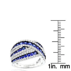 Unique Luxurman One Carat Diamond Blue Sapphire Cocktail Ring For Women -Its Hot Jewelry Shop unique luxurman one carat diamond blue sapphire cocktail ring for women rulerwh