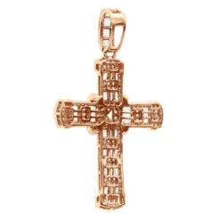 Unique Men's Diamond Cross Pendant 14K Yellow Gold 2 Inch 3 Carats -Its Hot Jewelry Shop unique mens diamond cross pendant 14k gold 2 inch 3 carats 803238 backro