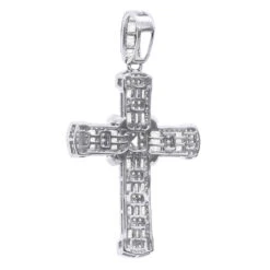 Unique Men's Diamond Cross Pendant 14K Yellow Gold 2 Inch 3 Carats -Its Hot Jewelry Shop unique mens diamond cross pendant 14k gold 2 inch 3 carats 803238 backwh