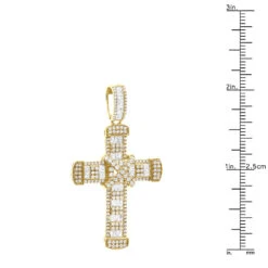 Unique Men's Diamond Cross Pendant 14K Yellow Gold 2 Inch 3 Carats -Its Hot Jewelry Shop unique mens diamond cross pendant 14k gold 2 inch 3 carats 803238 rulerye