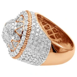 Unique Men's Diamond Ring 4 Carat Statement Or Large Pinky Ring 14K Yellow Gold -Its Hot Jewelry Shop unique mens diamond ring 4 carat statement or large pinky ring 14k gold 803252 backro