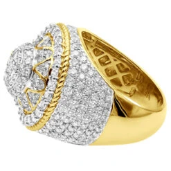 Unique Men's Diamond Ring 4 Carat Statement Or Large Pinky Ring 14K Yellow Gold -Its Hot Jewelry Shop unique mens diamond ring 4 carat statement or large pinky ring 14k gold 803252 backye