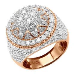 Unique Men's Diamond Ring 4 Carat Statement Or Large Pinky Ring 14K Yellow Gold -Its Hot Jewelry Shop unique mens diamond ring 4 carat statement or large pinky ring 14k gold 803252 ro