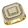 Unique Men's Diamond Ring 14K Yellow Gold 2.65 Ct Yellow & White Diamonds