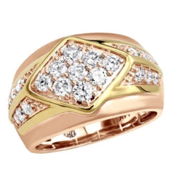 Unique Men's Diamond Ring 14K White Gold Luxurman Wedding Band 1.6ct 10 Unique Men's Diamond Ring 14K White Gold Luxurman Wedding Band 1.6ct -Its Hot Jewelry Shop unique mens diamond ring in 14k gold luxurman wedding band 1 6ct ro