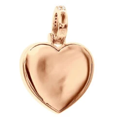 Large Ladies Unique Round Baguette Diamond Heart Shape Pendant 2 Carat 14K Yellow Gold -Its Hot Jewelry Shop unique oversized round and baguette diamond heart pendant 2 carat 14k gold 803235 back rose