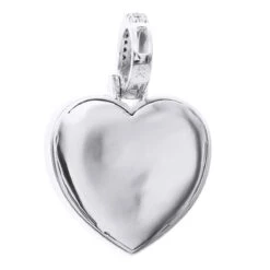 Large Ladies Unique Round Baguette Diamond Heart Shape Pendant 2 Carat 14K Yellow Gold -Its Hot Jewelry Shop unique oversized round and baguette diamond heart pendant 2 carat 14k gold 803235 back white