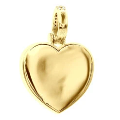 Large Ladies Unique Round Baguette Diamond Heart Shape Pendant 2 Carat 14K Yellow Gold -Its Hot Jewelry Shop unique oversized round and baguette diamond heart pendant 2 carat 14k gold 803235 back yellow