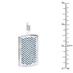 Unique 14K White Gold Blue Diamonds Dog Tag Pendant For Men 3.25ctw -Its Hot Jewelry Shop unique solid 14k gold blue diamonds dog tag pendant for men 325ctw 405831b ruler white