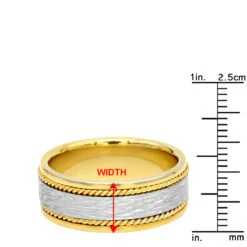 Unique Solid Two Tone Solid 14K Yellow Gold Men's Braided Wedding Band Comfort Fit Design 13 Unique Solid Two Tone Solid 14K Yellow Gold Men's Braided Wedding Band Comfort Fit Design -Its Hot Jewelry Shop unique solid two tone 14k gold mens braided wedding band comfort fit design 002000 rulerye