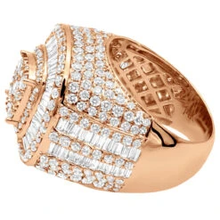 Unique Luxurman 7 Carat Statement Men's Diamond Pinky Ring 14K White Gold -Its Hot Jewelry Shop unique statement mens diamond pinky ring in 14k gold by luxurman 7 carats 803255 back rose