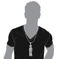 Unique Sterling Silver Saint Lazarus On Crutches With Dogs Statue Pendant -Its Hot Jewelry Shop unique sterling silver saint lazarus on crutches with dogs statue pendant bodwh