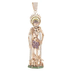 Unique Sterling Silver Saint Lazarus On Crutches With Dogs Statue Pendant -Its Hot Jewelry Shop unique sterling silver saint lazarus on crutches with dogs statue pendant ro