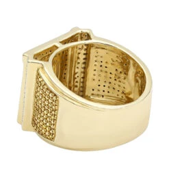 Unique White And Yellow Diamond Men's Ring 1.2ct 10K Yellow Gold 14 Unique White And Yellow Diamond Men's Ring 1.2ct 10K Yellow Gold -Its Hot Jewelry Shop unique white and yellow diamond mens ring 12ct 10k gold backye