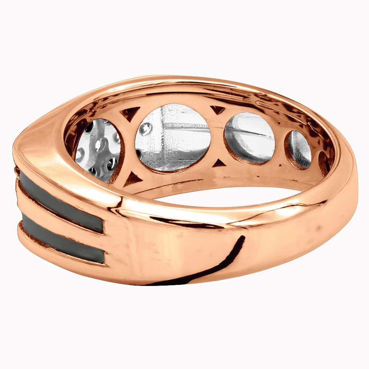 Unique White & Black Diamond Ring For Men & Women 14K White Gold Wedding Band 8 Unique White & Black Diamond Ring For Men & Women 14K White Gold Wedding Band - Image 6