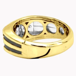 Unique White & Black Diamond Ring For Men & Women 14K White Gold Wedding Band 15 Unique White & Black Diamond Ring For Men & Women 14K White Gold Wedding Band -Its Hot Jewelry Shop unique white black diamond ring for men women 14k gold wedding band 000862 backye