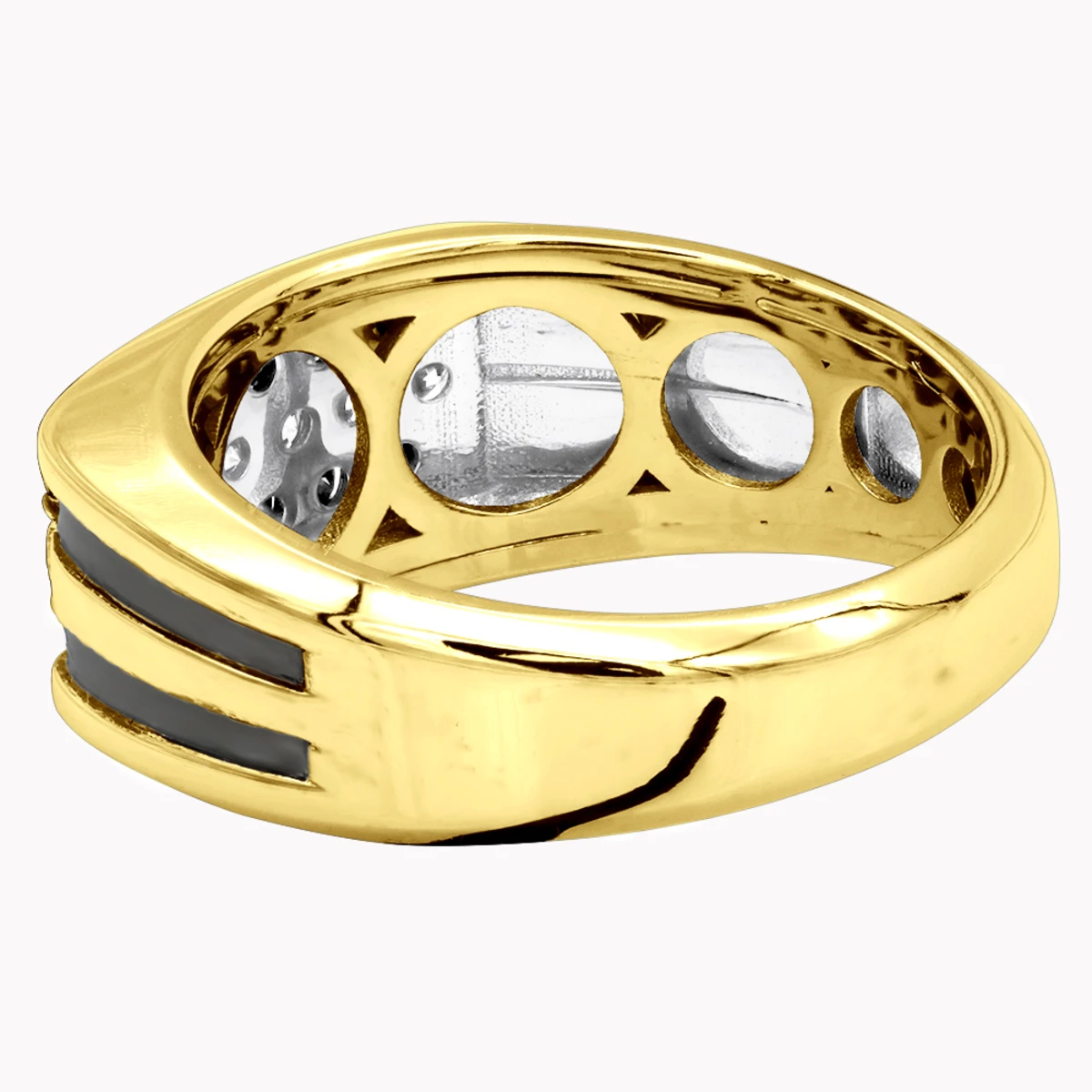 Unique White & Black Diamond Ring For Men & Women 14K White Gold Wedding Band 7 Unique White & Black Diamond Ring For Men & Women 14K White Gold Wedding Band - Image 5