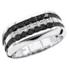 Unique White & Black Diamond Ring For Men & Women 14K White Gold Wedding Band 2 Unique White & Black Diamond Ring For Men & Women 14K White Gold Wedding Band -Its Hot Jewelry Shop unique white black diamond ring for men women 14k gold wedding band 000862 mainwh