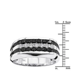 Unique White & Black Diamond Ring For Men & Women 14K White Gold Wedding Band 19 Unique White & Black Diamond Ring For Men & Women 14K White Gold Wedding Band -Its Hot Jewelry Shop unique white black diamond ring for men women 14k gold wedding band 000862 rulerwh
