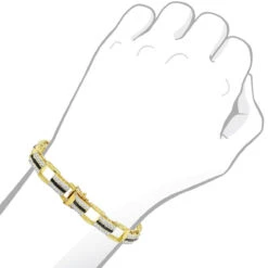 Unique White & Black Diamond Bracelet For Men 14K Yellow Gold 10 Unique White & Black Diamond Bracelet For Men 14K Yellow Gold -Its Hot Jewelry Shop unique white black diamonds bracelet for men 14k yellow white rose gold 001145bd body yellow