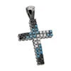 Unique White Blue Black Diamond Cross Pendant 1.5ct 10K Black Plated Gold 1 Unique White Blue Black Diamond Cross Pendant 1.5ct 10K Black Plated Gold -Its Hot Jewelry Shop unique white blue black diamond cross pendant 15ct in 10k black gold main