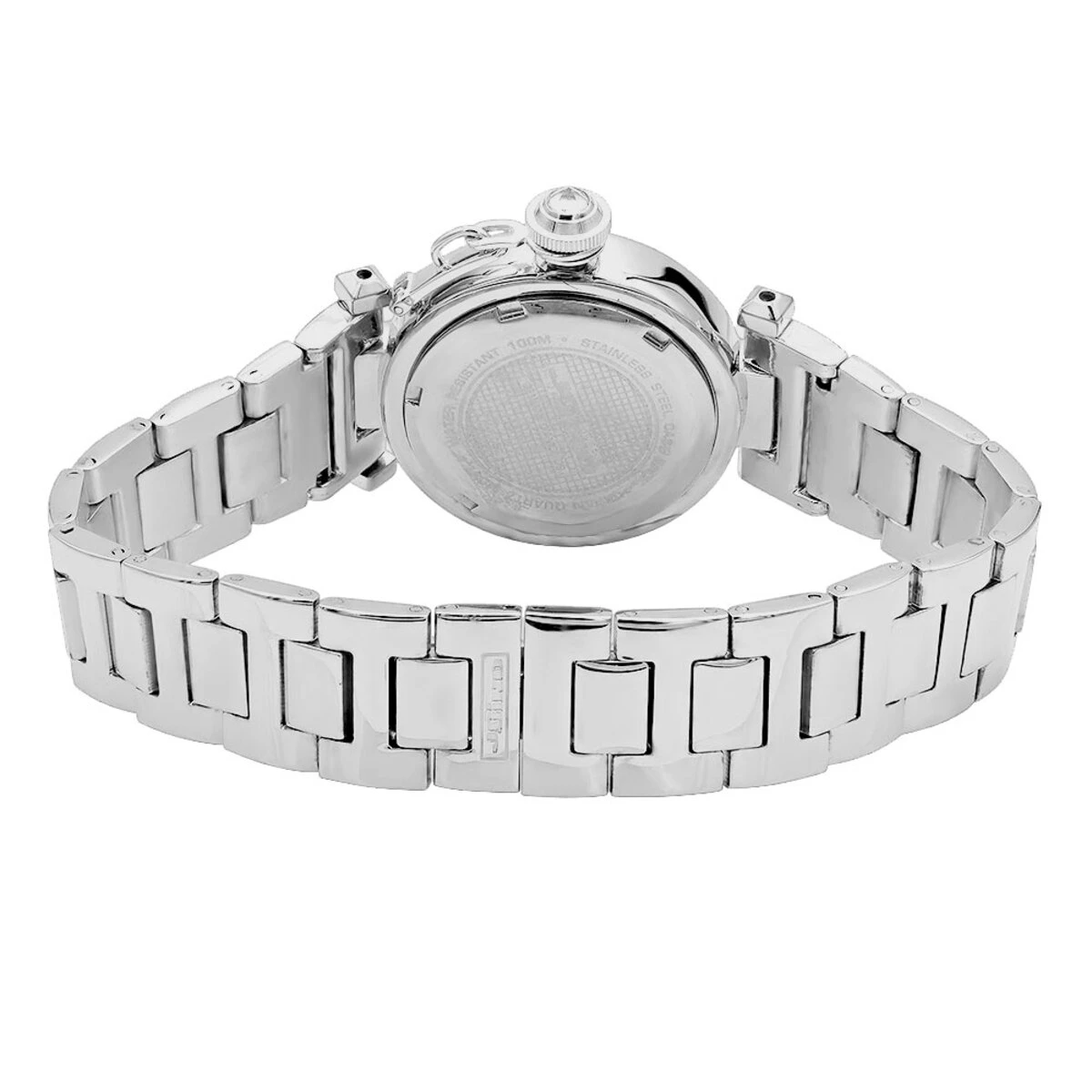 Unique White JoJino Real Diamond Watch For Women 0.12ct Black Dial 4 Unique White JoJino Real Diamond Watch For Women 0.12ct Black Dial - Image 2